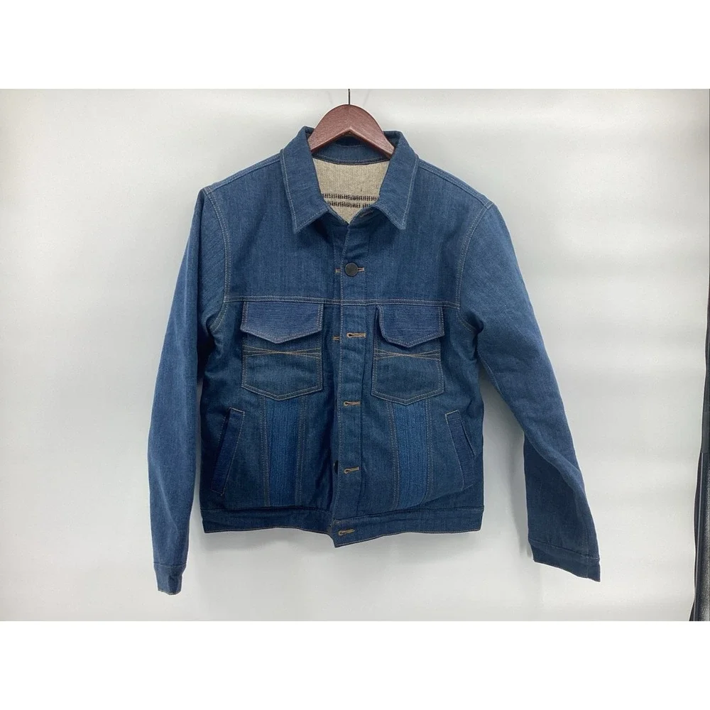 Remu Apparel 100% Wool Lining Denim Reversible Jacket Size M